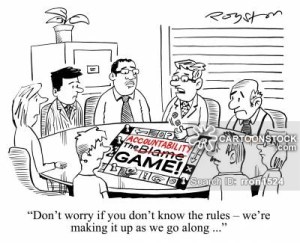 'Don't worry if you don't know the rules -- we're making it up as we go along ...'