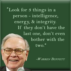 Warren Buffet on Integrity