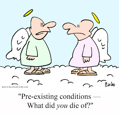 Image result for cartoon pre existing conditions