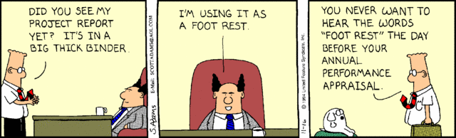 Cartoon – Using Project Report as a Foot Rest | HENRY KOTULA