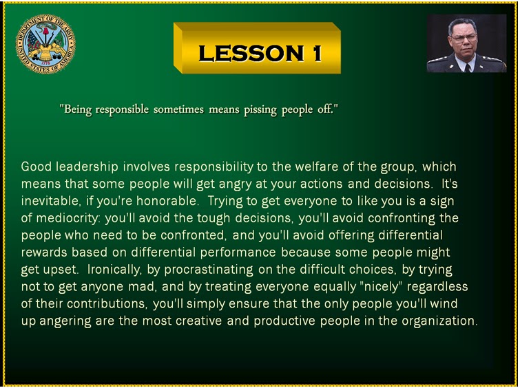 The C4Leader Blog: Colin Powell's Lessons in Leadership - 1